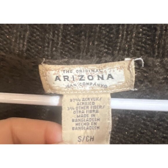 Arizona Womens Knit Sweater Y2K Style Pink & Brown Striped Long Sleeve S - Picture 4 of 5